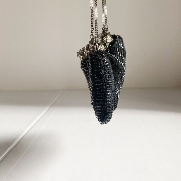 Vintage Knit Crochet beaded Antique Style  Little Evening Wear Purse - Picture 4 of 8